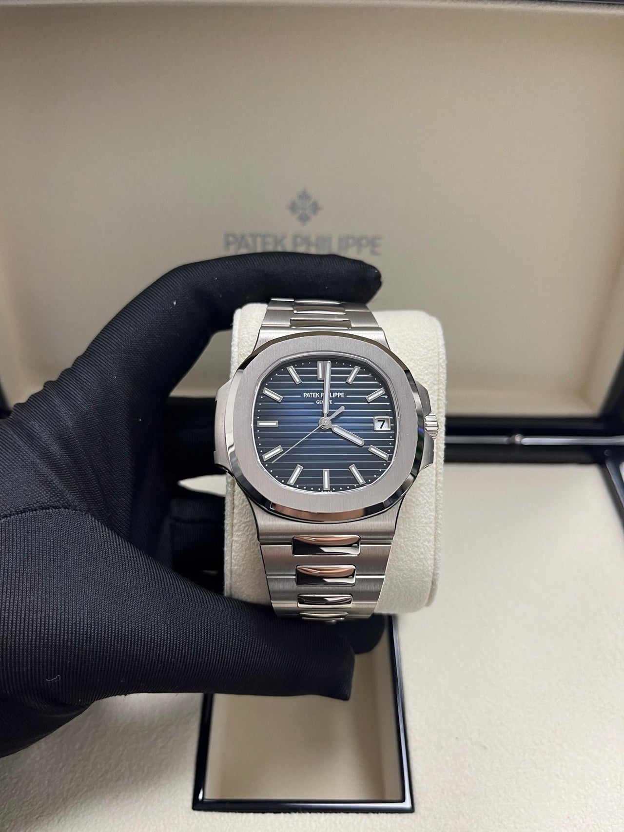 Patek philip silver with blue dial