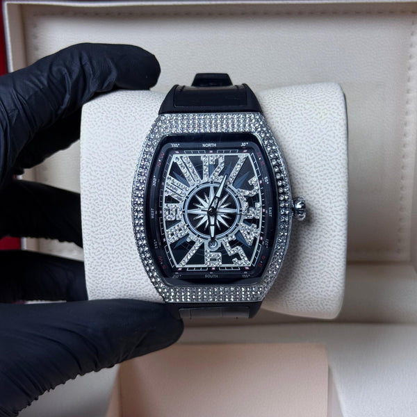 Frank MULLER  Black strap with white diamond