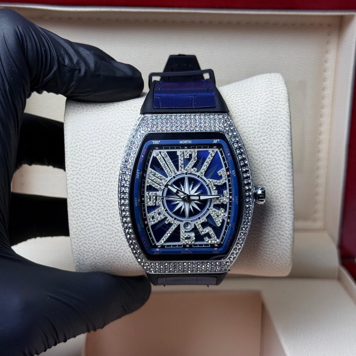 Frank MULLER blue dial with white diamond