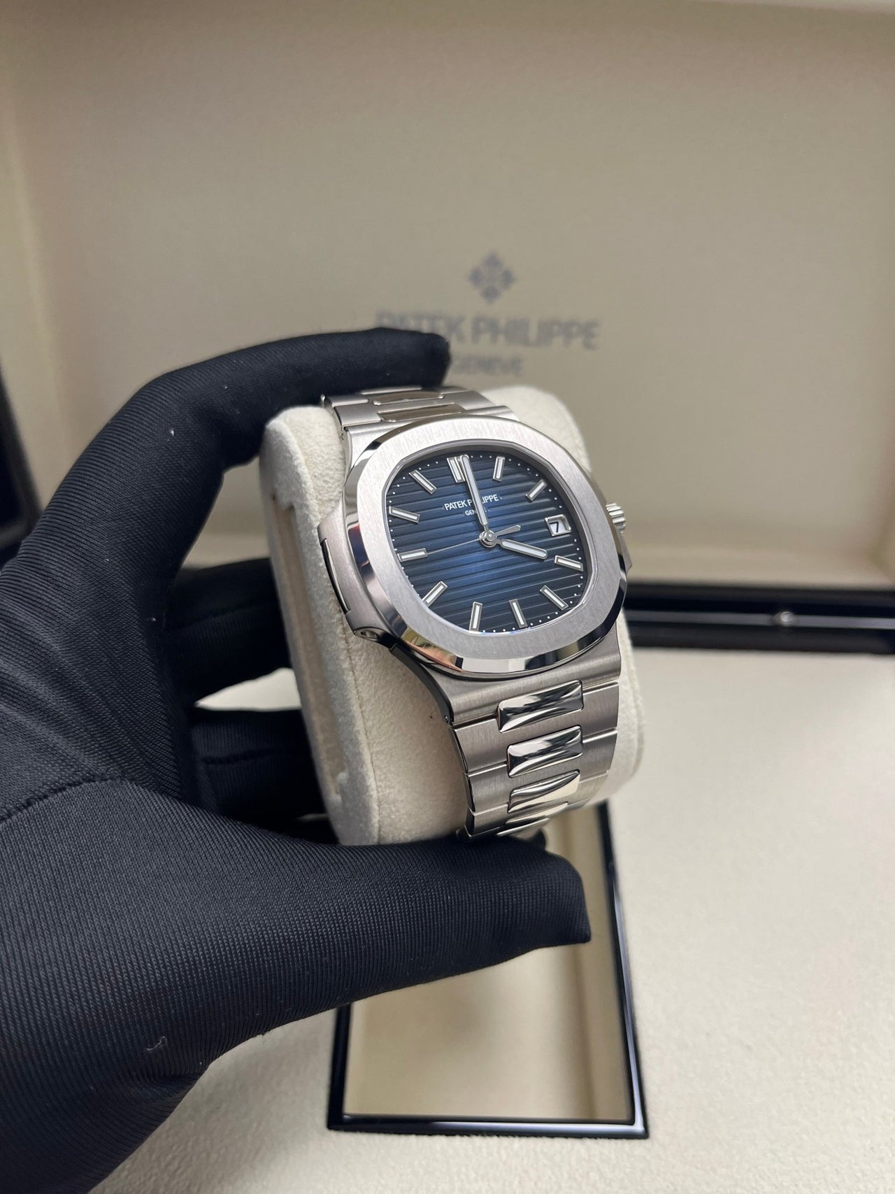 Patek philip silver with blue dial